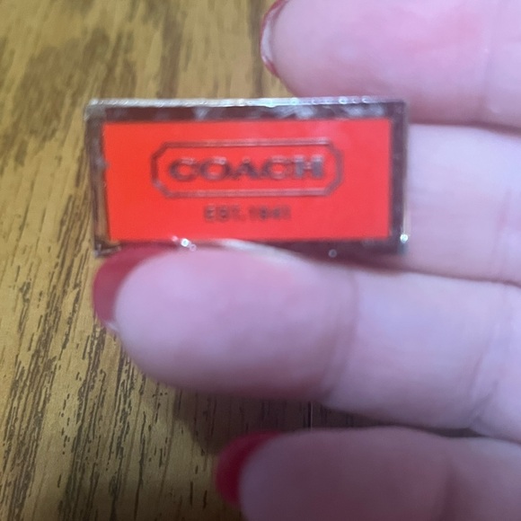 Coach Red and Silver Logo Tag badge ❤️🧨 - Picture 2 of 4